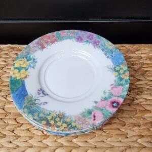 Nikko, Secret Garden Davir Tea Saucers, Set of 4 Fine China
